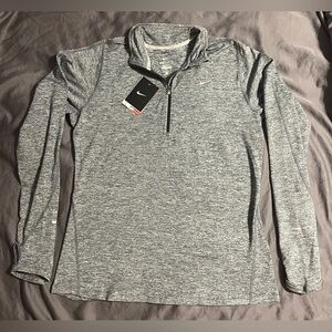 Nike Dri-Fit Heather Gray Long-Sleeved Quarter-Zip